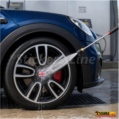 4 Adesivi resinati coprimozzi compatibili 3D per mini cooper bandiera inglese