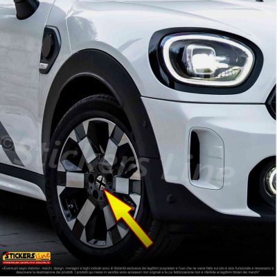 4 Adesivi resinati coprimozzi compatibili 3D per mini cooper bandiera inglese