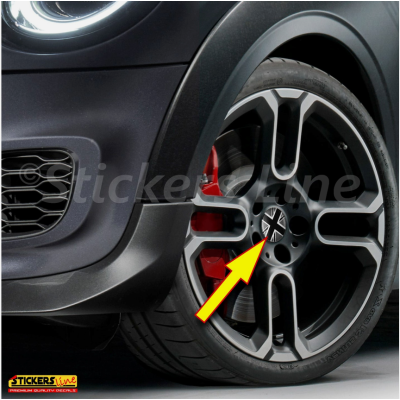 4 Adesivi resinati coprimozzi compatibili 3D per mini cooper bandiera inglese