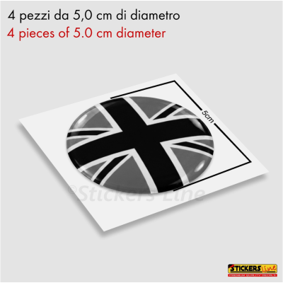 4 Adesivi resinati coprimozzi compatibili 3D per mini cooper bandiera inglese