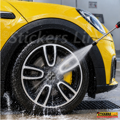 4 Adesivi resinati coprimozzi per mini cooper bandiera inglese monocromatica M2