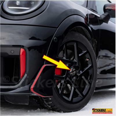 4 Adesivi resinati coprimozzi per mini cooper bandiera inglese monocromatica M2