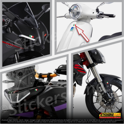 2 Adesivi Resinati Bandiera Italiana 3D cm 2,7 x 1,4 Italia Auto Moto Bici ecc