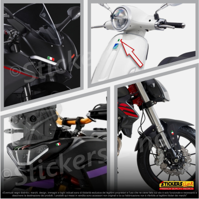 2 Adesivi Resinati Bandiera Italiana 3D cm 2,7 x 1,4 Italia Auto Moto Bici ecc