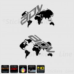2 Adesivi Serbatoio BMW R 1200 1250 gs Adventure LC GS - GLOBO - dark gray black