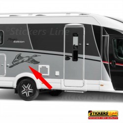 Adesivo per camper cormorano volatile uccello roulotte,furgoni,barche 90x35 cm
