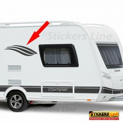 Adesivi per camper ONDE ALI adesivo roulotte furgoni barche cm 80x21