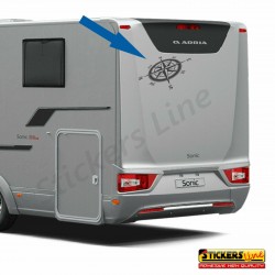 Adesivo ROSA DEI VENTI per camper,roulotte, furgoni,barche in vinile 60 x 36 cm