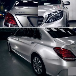 Pellicola adesiva Grigio Argento Lucido Metallizzato cromo wrapping auto moto