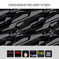 Pellicola mimetica Wrapping mimetico camo Geometric GRAY STORM auto moto