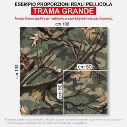 Pellicola mimetica Wrapping mimetico BOSCO camo auto moto caccia pesca soft air MOD.2
