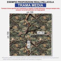 Pellicola mimetica Wrapping mimetico BOSCO camo auto moto caccia pesca soft air MOD.2