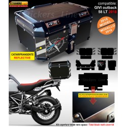 Kit adesivi COMPATIBILI bauletto top case GIVI 58 LT 2018 BMW R1200 R1250 GS T1