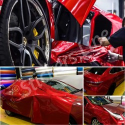 Pellicola adesiva ROSSO lucido metallizzato car wrapping auto moto glossy red
