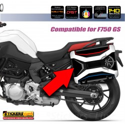 Kit 2 adesivi valigie in plastica nera per BMW R1250 - F850 - F750 GS vario Model: HP - Rallye