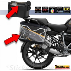 Kit 3 adesivi borse valigie BMW R1250GS exclusive rosa dei venti K50 dal 2013