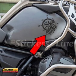 2 Adesivi neri su base trasparente per Bmw R1200 - R1250 valigie serbatoio ecc