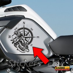 2 Adesivi neri su base trasparente per Bmw R1200 - R1250 valigie serbatoio ecc