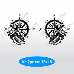 2 Adesivi neri su base trasparente per Bmw R1200 - R1250 valigie serbatoio ecc