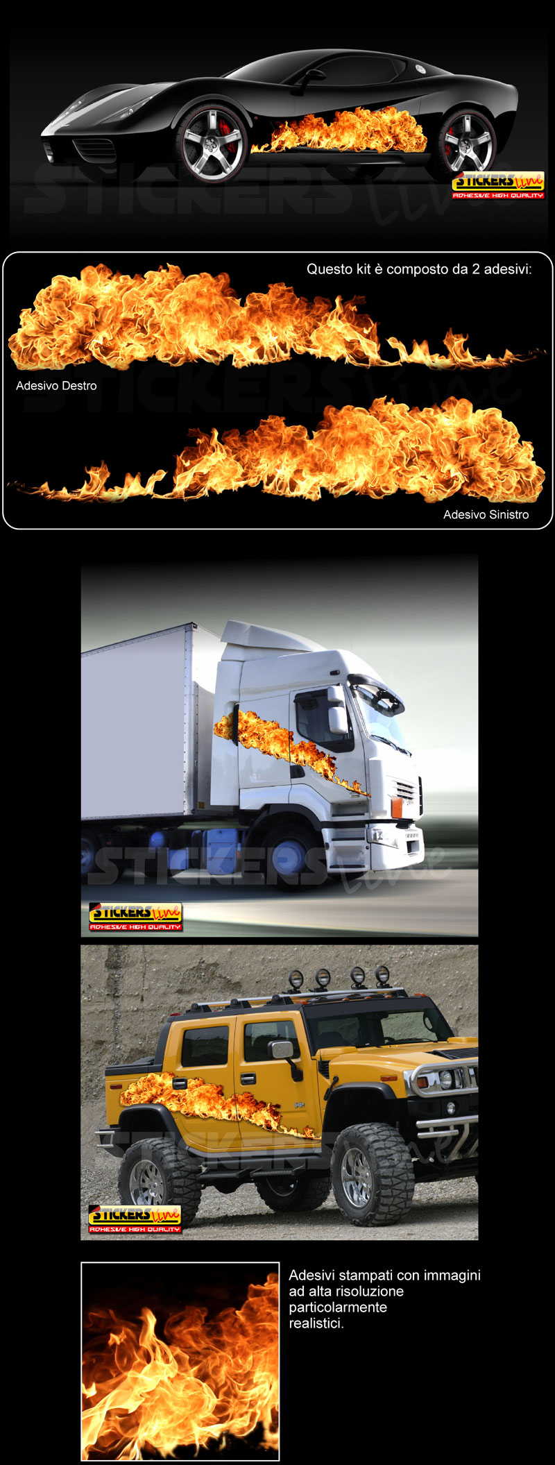 adesivi fiamme